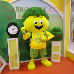 Gul Broccoli maskot kostume...