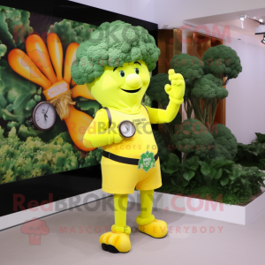 Gul Broccoli maskot kostume...