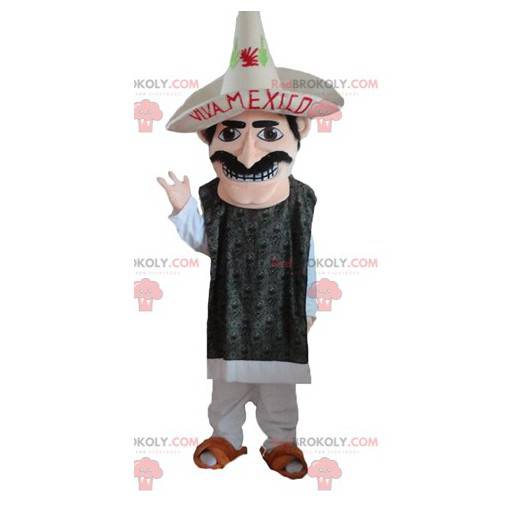 Mascotte messicana baffuta con un sombrero - Redbrokoly.com