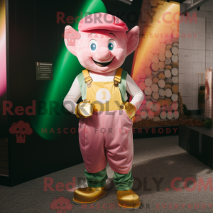 Maskottchenfigur eines rosa...