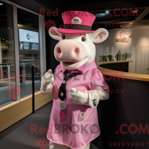 Maskottchen einer rosa...