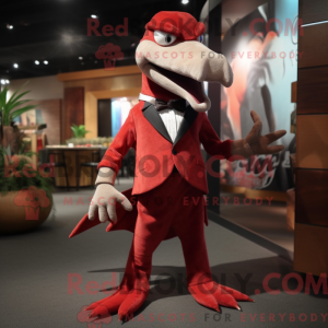 Maskot karakter av en rød...