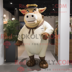 Maskotkarakter af en Beige...