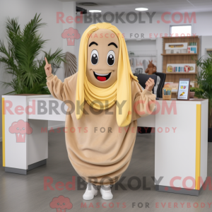 Mascot character of a Tan...