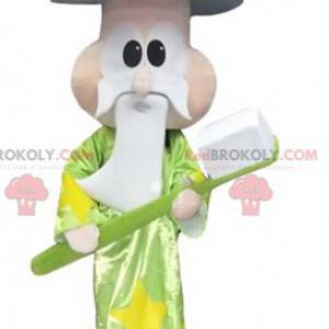 Wizard wizard mascot with a giant toothbrush - Redbrokoly.com