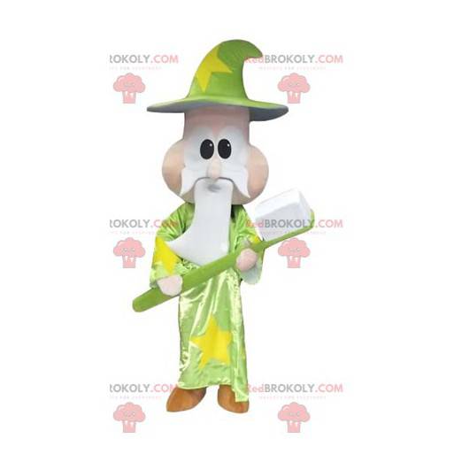 Wizard wizard maskot med en jätte tandborste - Redbrokoly.com