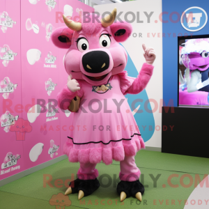 Mascot character of a Pink...