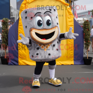 Maskot karakter av en grå...