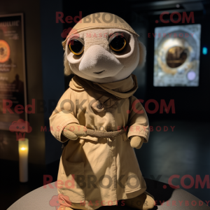 Mascot character of a Beige...