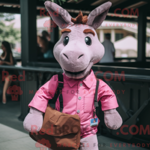 Maskottchen eines rosa...