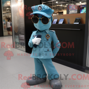 Mascot character of a Teal...
