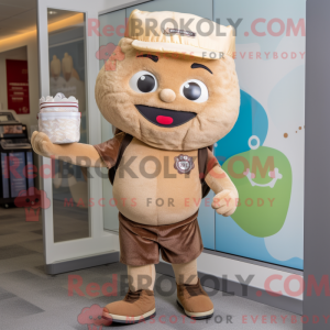 Mascot character of a Tan...
