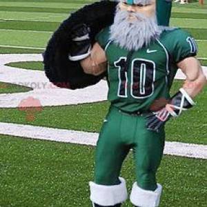 Mascotte de Viking barbu habillé en tenue de sport -