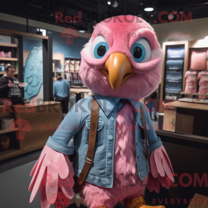 Maskottchenfigur eines rosa...