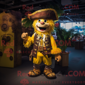 Mascottefiguur van een gele...