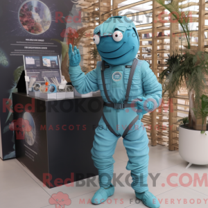Mascot character of a Cyan...