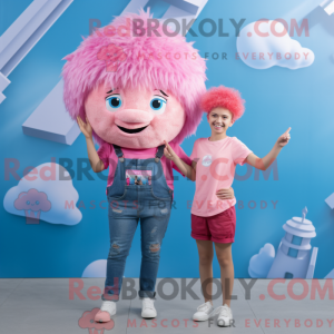 Mascot character of a Pink...