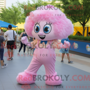 Maskotkarakter af en Pink...