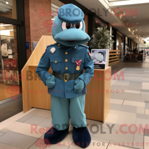 Mascot character of a Teal...