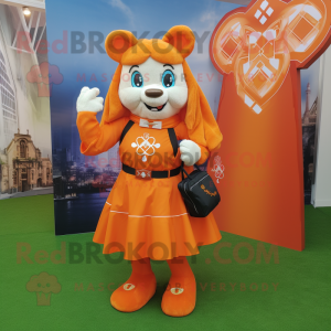 Orangefarbenes Maskottchen...