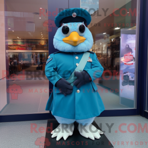 Mascot character of a Teal...