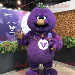 Mascot karakter van paarse...