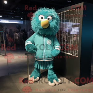 Mascot character of a Teal...
