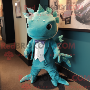 Mascot character of a Teal...