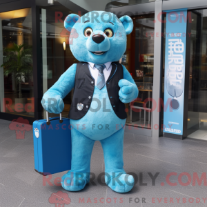 Mascot character of a Cyan...