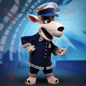 Navy Okapi maskot kostume...