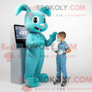 Mascot character of a Cyan...
