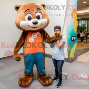 Maskot-karakter av en Peach...