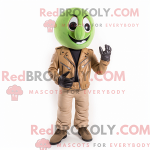 Maskotkarakter af en beige...