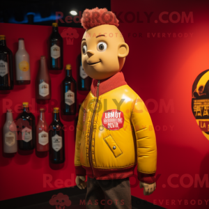 Mascottefiguur van een rode...