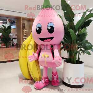 Maskottchenfigur einer rosa...
