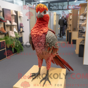 Mascottefiguur van een rode...