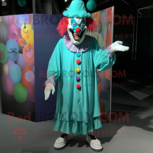 Cyan Evil Clown mascotte...