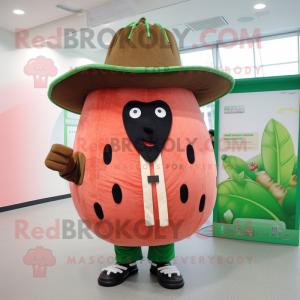 Brun vattenmelon maskot...