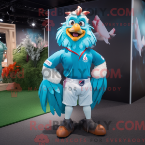 Maskottchen eines Cyan...