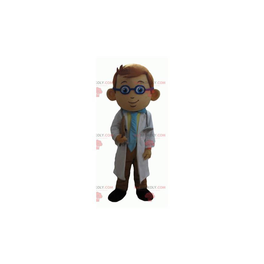 Mascota doctor doctor en bata blanca - Redbrokoly.com