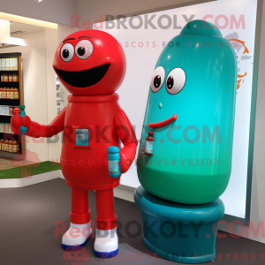 Maskotkarakter av en Cyan...