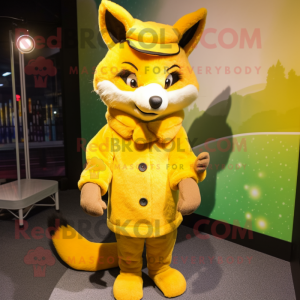 Yellow Fox mascotte kostuum...