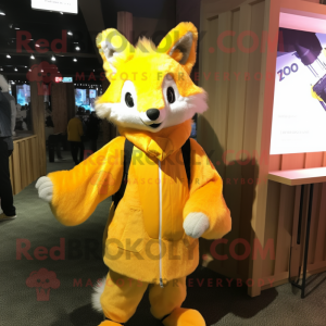 Yellow Fox maskot kostym...