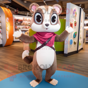 nan Flying Squirrel mascot costume character dressed with a Yoga Pants and Wallets