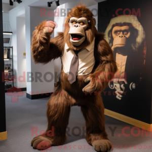 Mascot character of a Brown...