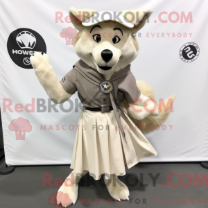Mascot character of a Beige...