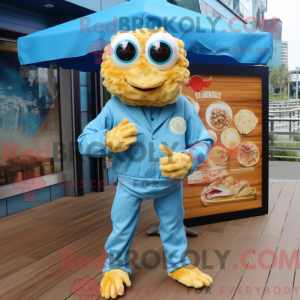 Maskot karakter af en Blue...