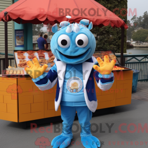 Maskot karakter af en Blue...