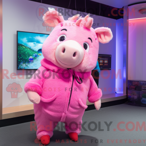 Mascot character of a Pink...