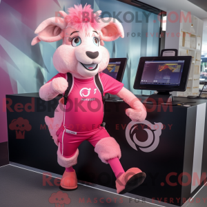 Mascot character of a Pink...